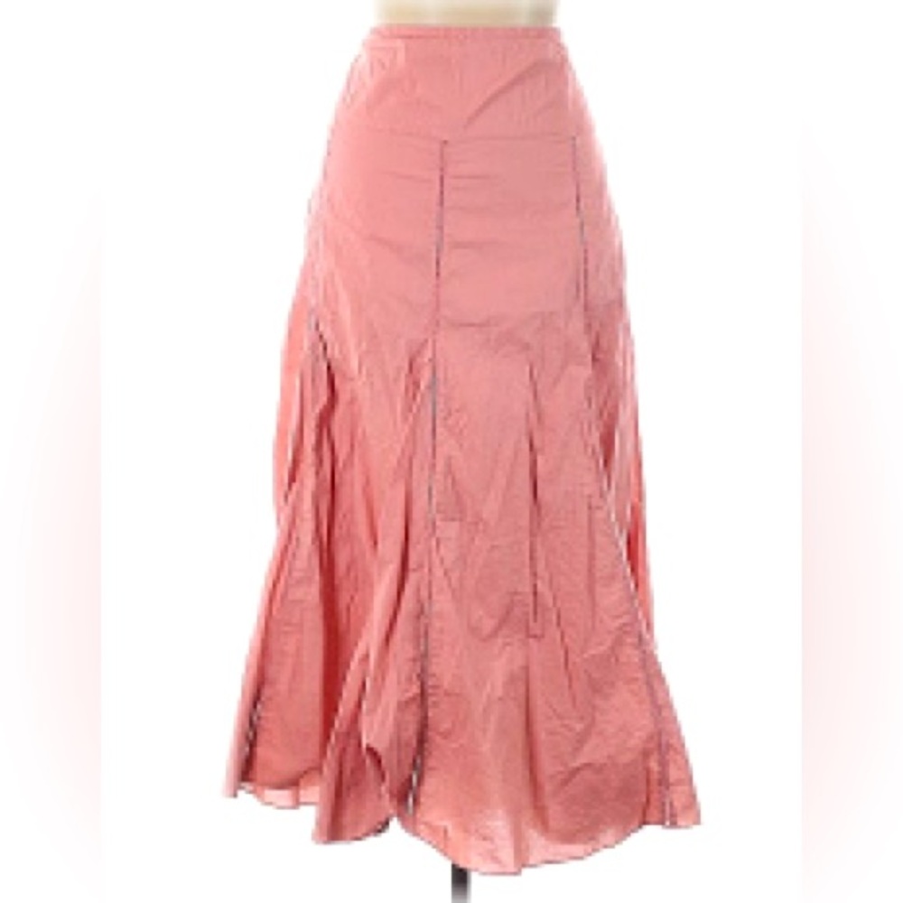 Vintage Y2K Karen Kane Salmon Cotton Maxi Skirt. Flawed Gem!